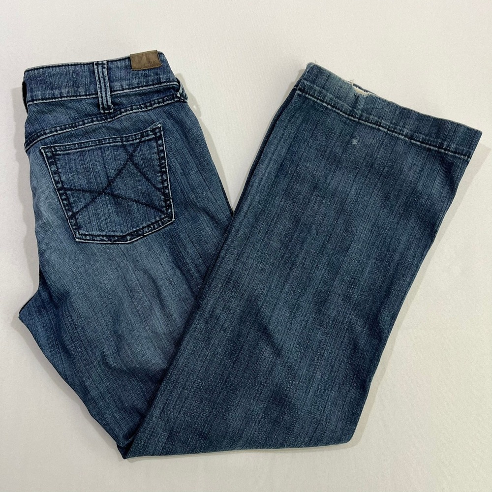 Ariat Ella Trouser Jeans Bluebell Mid Rise Wide Leg Cowgirl Women's Size 32L